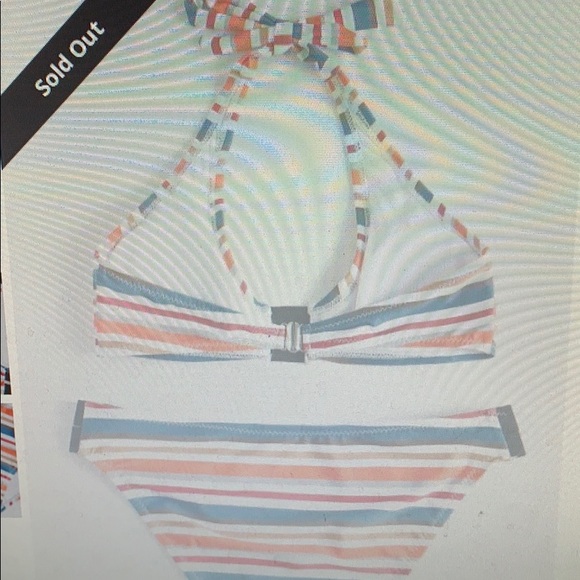 Zaful Padded Halter stripe Bikini NWT (sold out!) - Picture 8 of 8